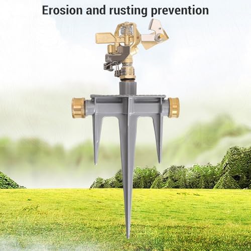JTLB Garden Sprinkler 360 Degree Rotating 49FT Spray Distance Brass Nozzle NH 3/4 in Spike Base Sprinkler for Yard Orchard - Image 7
