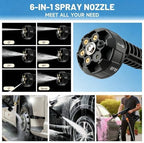 Cordless Portable Washer, Car Wash Kit, 6-in-1 Nozzle, 5 Meter Hose, 900 Max PSI Water Jet, Draw Water Anywhere, for Cars, Fences, Driveways, Home, Garden - Image 2