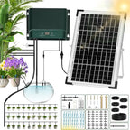 Solar Drip Irrigation System, 10W Auto Watering Kit for 50 Plants by DryerVentIndoor