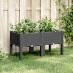Black Garden Planter Box with Legs 31.5x15.7x16.5 Inch PP - Image 2