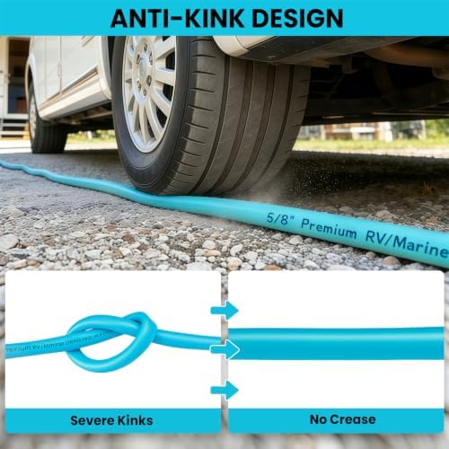 35FT RV Drinking Water Hose, 5/8" Food Grade Rubber Fresh Water Hose, Lead & BPA Free, Kink-Resistant, Leak-Free Potable Water Hose for RV, Camper, Trailer, Garden - Image 6