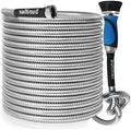 Metal Garden Hose 30 Ft Flexible Stainless Steel Water Hose 25 Ft 50 Ft With Hose Nozzle, Heavy Duty No Kink Hose (30FT) by Sunifier