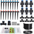 Automatic Drip Irrigation System Kit - 1/2" & 1/4" Tubing (33ft/200ft) - Adjustable POM Nozzles - Easy DIY Watering for Garden, Lawn, Greenhouse, Potted Plants - Black by Unknown