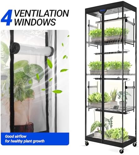 Barrina Plant Stand Tent, Clear, 24.4 x 15.0 x 70.1IN, Fits LP600 - Image 3