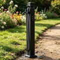 Freestanding Water Column with Faucet Hose Stand Garden Tap Post Stainless Steel Double Outlet Decorative Water Feature Vertical Pillar, Backyard Yard Hydrant(Style 3,Height: 80cm/31.5in) by Gaommini
