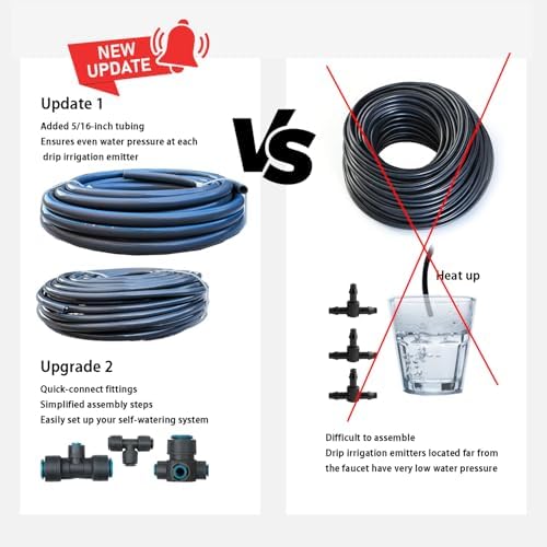 Drip Irrigation System with Water Timer(Dual System) Plug-in Quick Connection Drip Irrigation Kit 5/16“ID and 1/4 Inch Pipe Auto Watering System for Garden Spray, Greenhouse, Lawn, Potted Plants - Image 4