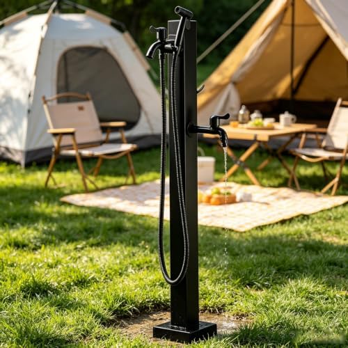 Freestanding Outdoor Water Column Faucet Garden Water Spigot Hose Stand by Gaommini