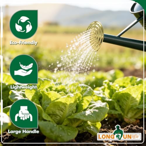 Gold Galvanized Iron Watering Can for Indoor Plants, DIY Watering Cans for House Plant Garden Flower, Long Spout Water Can for Outdoor Watering Plants 6.44L 1.7Gallon (Dark Green) - Image 5