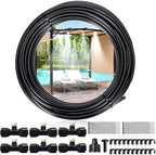 Patio Misting System, 20FT Outdoor Cooling Kit with 6 Mist Nozzles and Brass Adapter for Garden Greenhouse by QmjdDymx