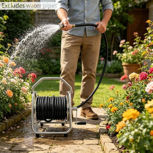 Portable Garden Hose Reel Cart, Heavy Duty Steel Freestanding Hose Holder - Image 3