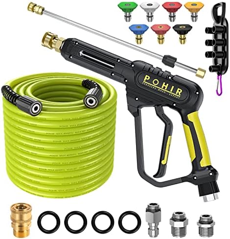 Pressure Washer Gun and Hose 3600 PSI, 3/8" Quick Connect by POHIR