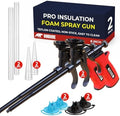 Pro Spray Foam Gun, (2x8 inch) PTFE (Teflon) Coated Non-Stick, Adjustable Flow Control Dial, Ergonomic Handle, Universal Screw Top Can Adapter, Long Reach Barrel, Includes Nozzle Set by bondure