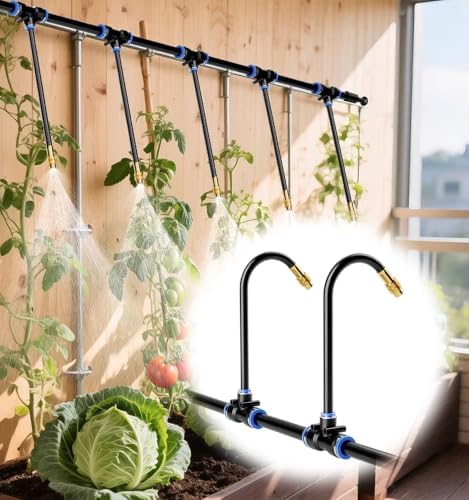 Drip Irrigation System Kit for Vegetable Gardens - 360° Rotating Brass Nozzle, Water Filters, Quick-Connect PE Hoses for Efficient Plant Watering by Unknown