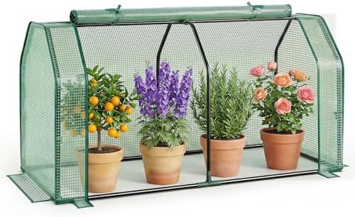 Happygrill Portable Mini Greenhouse with Roll-up Zipper Door & PE Cover by HAPPYGRILL