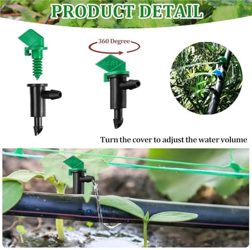 Drip Emitter 150 Pcs 4/7mm Adjustable Micro Drip Sprinkler Emitter Garden Flag Irrigation Drippers for Yard Greenhouse Watering System(8L Blue) - Image 6