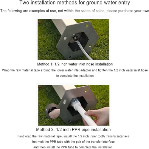 Floor Mounted Faucet Outdoor Water Pipe Vertical Fountain Irrigation Column,Hexagon Vertical Garden Water Column - Stainless Steel Faucet, Free Standing, Insulated, Antifreeze Design for HOM - Image 7