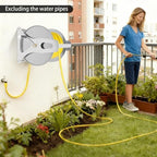 Stainless Steel Garden Hose Reel Wall Mount/Floor Standing, Heavy Duty Manual Water Hose Winder Holds 164ft of 1/2 Round Pipe, Portable Outdoor Hose Reel for Lawn, Yard, Garage, Patio - Image 7
