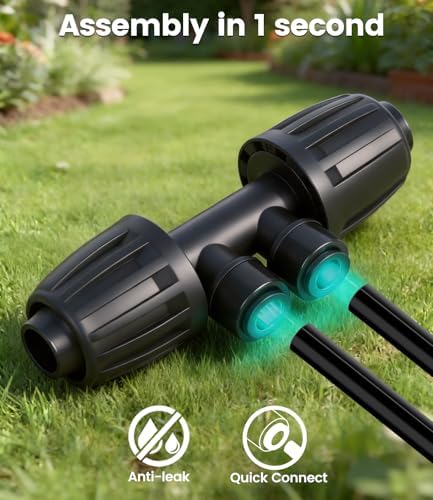 250FT Drip Irrigation Tubing Kit with 1/2 Irrigation tubing, 1/4 inch Dripline, and Irrigation Parts for Garden, Raised Beds, and Greenhouse Watering - Image 5