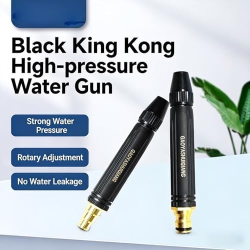 High Pressure Water Cannon Hose Nozzle, 3 Adjustable Spray Home High Pressure Car Wash Water Gun with Booster, Metal Anti-Leakage High Pressure Water Jet Nozzle, Plant Watering Lawn Car (Metal) - Image 4