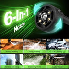 Cordless Portable Washer, 3 Gear 1200PSI Brushless Washer for Car Washing, Patio, Fence, Driveway, Outdoor Cleaning， with 2 Batteries, 6 in 1 Nozzle, 6 Meter Hose, Tap Adapter - Image 2