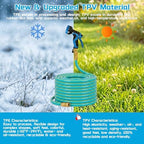 Expandable Garden Hose, Expandable Hose With 10 Pattern Spray Nozzle, TPV Material Flexible, Durable, Kink-Free, Brass Fittings Water Hose Expandable (Green, 50FT(Expanded)) - Image 2