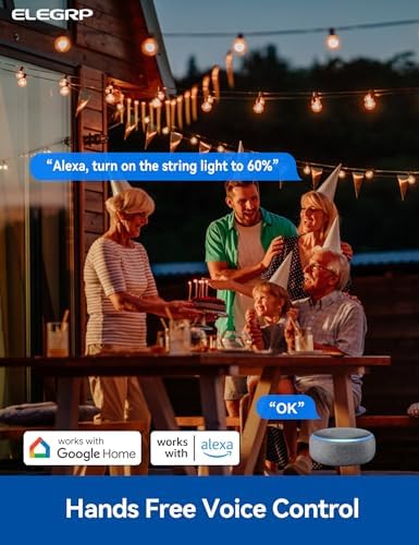 ELEGRP PQR21 Outdoor Smart Dimmer Plug Waterproof IP66, Smart WiFi Plug with 2 Individually Sockets, Compatible with Alexa & Google Assistant, Outdoor Dimmer for String Lights, UL Listed, 2 Pack - Image 4