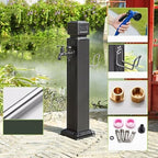 Outdoor Stainless Steel Cylindrical Garden Water Column,freestanding Hose Stand with Faucet,for Garden Farm Pasture Backyard Irrigation Washing,34in - Image 6