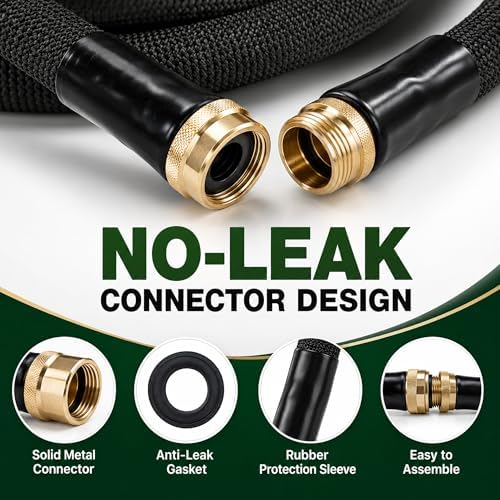 Garden Hose, 100 FT Non-Expandable Flexible Hose with Male/Female Fittings - Image 3