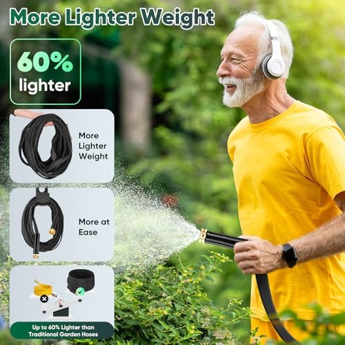 Toolasin Garden Hose 50 FT, Non-Expanding, Lightweight Water Hose with 3/4" - Image 2