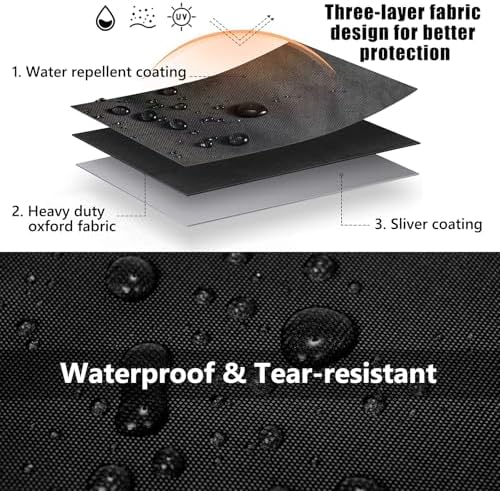 Garden Wall-mounted Hose Reel Cover Protection for Your Retractable Garden Hose Reel Heavy Duty Waterproof and UV Resistant Oxford Fabrics 24"L x 18"W x 24"H Black - Image 3