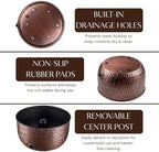 Monarch Abode Garden Hose Holder with Lid – Decorative Water Hose Holders for Outside, Hand Hammered Metal Antique Copper Pot with Drainage, 100ft Waterhose Holder for Outside, Garden Storage Caddy - Image 5