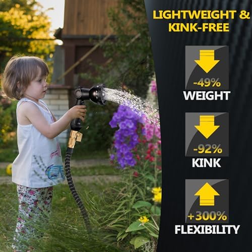 50 ft Expandable Garden Hose - Superior Strength 3750D - 4 -Layer Latex Core - Expanding Water hoses - Extra Strong Brass Connectors/Storage Bag - Image 6
