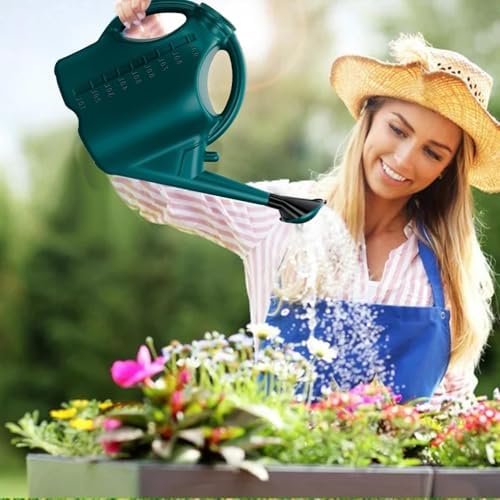 2 Gallon Watering Can for Plants, 9L Large Plastic Garden Watering Can with Removable Spout, Sprinkling Can for Outdoor Lawn Patio (Dark Green) - Image 3