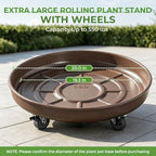20 inch Plant Saucer Rolling Metal Extra Large Plant Caddy, 550 Lb Capacity - Image 2