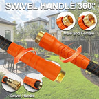 Garden Hose, 100Ft Ultra Flexible Water Hose, with 10 Function Sprayer,Ultra-Lightweight,Leak-Proof,Non-Slip Swivel Handles, Non-Kink Hoses for Yard, Lawn,Outdoor(OrangeBlack,100Ft) - Image 5