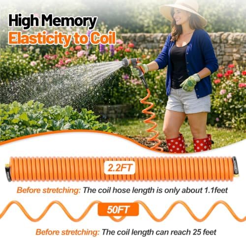 SPECILITE Hot/Cold Garden Water Coil Hose 50 ft x 3/8", -50°F to 190°F - Image 5