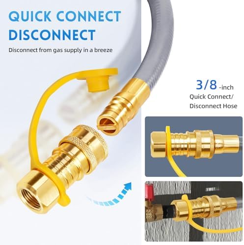 GasSaf 6FT 3/8" ID Natural Gas Hose, Natural Gas Grill Hose with Quick Connect Fitting Suitable for Weber Grills, Blackstone Griddles, Generator, Patio Heater - CSA Certified - Image 4