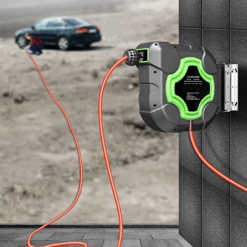 Fully Automatic Telescopic Hose Reel, Hose Roller with 180° Free Rotation Thickened Wall-Mounted, Pull The Tube at Will and It Will Rebound Automatically for Car Wash Garden Irrigation - Image 6