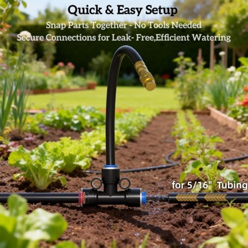 100FT Drip Irrigation Kit, 32 360° Copper Nozzles, Garden Watering System - Image 4