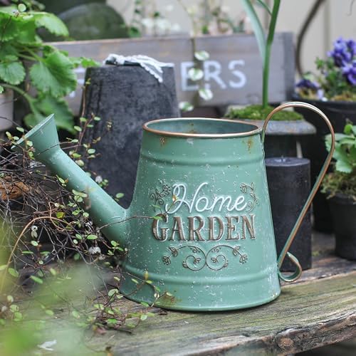 Cute Small Watering Can Indoor Plants Garden Metal Decorative Watering Cans for Outdoor Plants Bonsai Outdoor Garden Flower Decorative (Green, 1.5L, 50.7 Oz) - Image 3