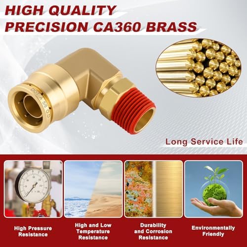 90° Swivel Male Elbow, 5/8" Tube x 3/8" NPT, DOT Approved 5PCS - Image 2