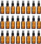 PATIKIL 1oz Glass Spray Bottles, 72pcs Nozzle Leak Proof Empty Water Mist Stream Sprayer for Cleaning Solutions Plants Hair, Brown Black by PATIKIL