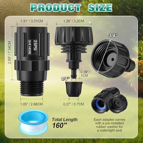 8 Set 25 PSI Drip Irrigation Pressure Regulator Kit - Image 2