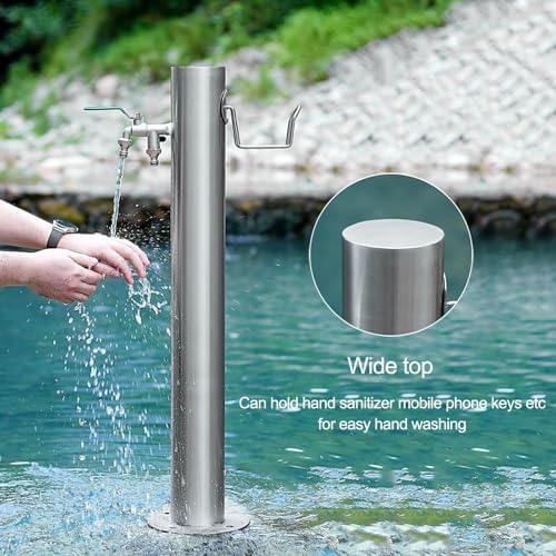 Pool Fountain Acrylic Waterfall Spillway Decorative Water Feature,Stainless Steel Freestanding Garden Water Column - Anti-Freeze Faucet Fountain Decorative Wat - Image 4