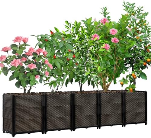 Large Raised Planter Box Outdoor Self Watering 78.7"x15.7"x19.7", Deep Raised Garden Bed - Elevated Garden Box with Drainage Plug, Rectangular Garden Planter Perfect for Patio Balcony Deck by CiaoStilista
