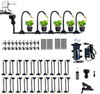 Outdoor Misting Cooling System Kit with 24v Silent Pump & Adjustable Nozzles & Flexible Misting Line & Filter, Patio Misters Mister System Drip Irrigation System for Outsi(Size:25mtube + 40 nozzles) by Melairy
