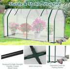 Happygrill Portable Mini Greenhouse with Roll-up Zipper Door & PE Cover - Image 6