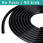 5/8" id - 25 ft Black Vinyl Tubing Flexible PVC Irrigation Hose & 2 Clamps - Image 4