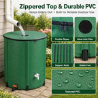 132 Gallon Collapsible Rain Barrel, Portable Rainwater Collection System, Rain Catcher Barrel with Two Spigots and Overflow Kit, Rain Water Barrel Collector for Garden, Green - Image 7