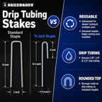 Sandbaggy Drip Tubing Stakes, 5000 Pack 5 Inch 14 Gauge Galvanized Steel Drip Irrigation Stakes, Garden Stakes and Landscape Pins for 1/8 Inch and 1/4 Inch Drip Line Tubing - Image 3